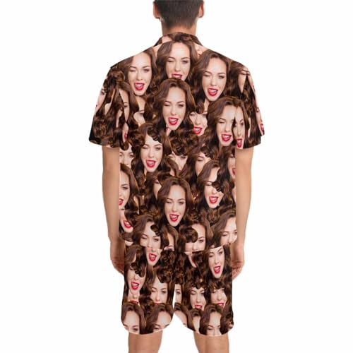 D-Story Custom Men’s Pajamas Sets with Face Personalized Sleepwear pjs Set with Pictures, Gift for Dad Husband Boyfriend3