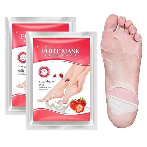 2 Paires Masque Pieds Peeling Exfoliant à la Fraise 