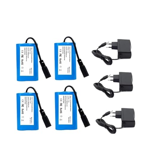 LHOFWSIST 7.4V 19800mAh Battery with USB Charger for T188 T888 2011-5 V007 C18 H18 Remote Control RC Fishing Bait Boat Spare Battery Parts(4X Battery3xCharger)