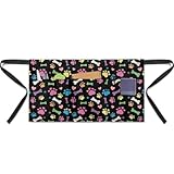 Delantales de cintura con 3 bolsillos, a prueba de salpicaduras, medio delantal de camarero occidental para restaurante, hotel, cocina, cafetería, Estampado de hueso, Taille unique
