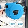 Bakaji Avvolgitubo Aria Compressa con Tubo 10 mt Attacco 1/4" Fissaggio a Parete Muro Sistema blocco automatico, Salvaspazio Accessorio Compressore Aria compressa Pressione Max 12 Bar (10 + 1 mt)