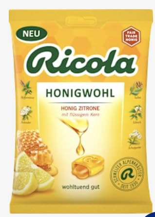 Honigwohl Honig Zitrone - Bonbons suisses aux Miel Lemon, confiserie traditionnelle au goût frais et agréable, recette originale suisse, paquet familial -...