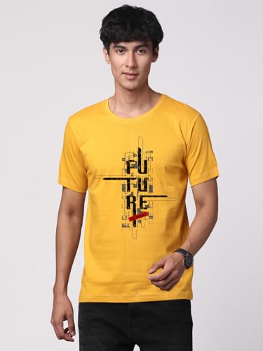Image of ADRO Men's Graphic Printed 100% Cotton T-Shirt - Regular Fit, Printed T-Shirts for Men