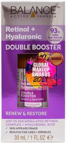 Balance Active Formula Renew & Restore Retinol and Hyaluronic Booster (30ml) - Skin appears Firmer & more Youthful. Reduces Fine Lines & Wrinkles, Clear