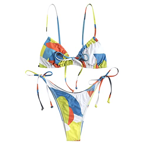 ZAFUL Womens High Cut Thong Bikini Set Swimsuits Cami String Sexy Bathing Suit