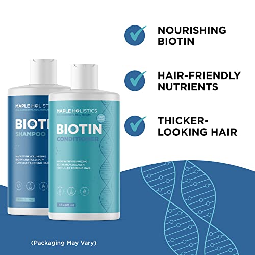 Biotin Rosemary Pumpkin Hair Bundle - Biotin Shampoo And Conditioner Set With Organic Rosemary Essential Oil For Hair Care With Organic Pumpkin Seed Oil - Maple Holistics Volumizing Hair Care Set #TOP7