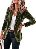 Cicy Bell Womens Casual Velvet Blazer Open Front Work Office Suit Jackets