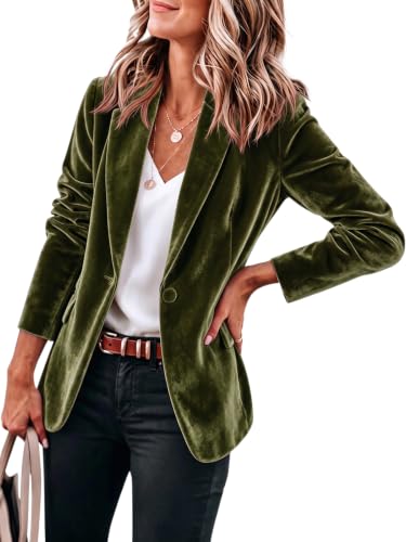 Cicy Bell Womens Casual Velvet Blazer Open Front Work Office