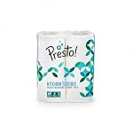 Presto! 2 Ply Kitchen Tissue Paper Roll | 120 Pulls | 60 Kitchen Towels X 2 Rolls | Soft And Highly Absorbent | 100% Natural Virgin Cellulose Fiber