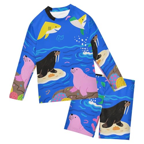 Conjunto de natación infantil manga larga para playa y piscina