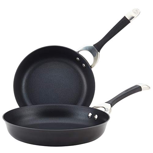 Circulon Symmetry Hard Anodized Nonstick Frying Pan Set / Fry Pan Set / Hard Anodized Skillet Set - 9 Inch and 11 Inch , Black