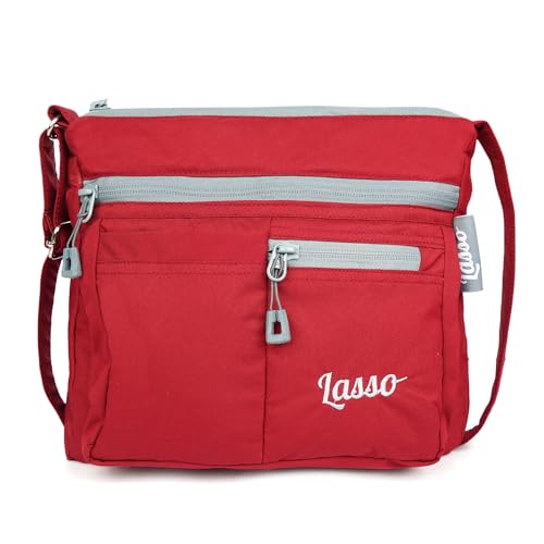Image of Lasso Sling Bag For Women with Adjustable Strap Stylish Ladies Crossbody Polyester Sling Bag for Office, Causal, Travel & College | 5L Capacity & 5 Multiple Pockets (4 Zip & 1 Open Pocket)