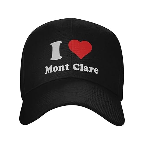 I Love Mont Clare Adjustable Baseball Hat Black