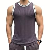 [Manatsulife] タンクトップ メンズ 筋トレ 吸汗速乾 薄手 軽量 ストレッチ 夏 快適 ジム BX52 (XL, ダークグレー)