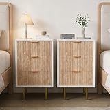 Grand espace de rangement : la table de chevet à 3 tiroirs offre un grand espace pour vos objets quotidiens tels que des livres, des télécommandes ou des accessoires. La large partie supérieure est parfaite pour afficher une lampe, une horloge, une plante en pot ou des cadres photo pour fournir une chaleur et des décorations personnalisées