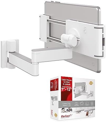 Barkan Mounts uchwyt do tabletu 7-12 cali, wychylny/pochylany/pełny, obracany o 360 stopni, do iPada, Samsung Tab i wielu innych, uchwyt ścienny, T54