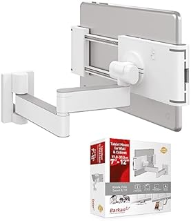 Barkan Mounts uchwyt do tabletu 7-12 cali, wychylny/pochylany/pełny, obracany o 360 stopni, do iPada, Samsung Tab i wielu innych, uchwyt ścienny, T54