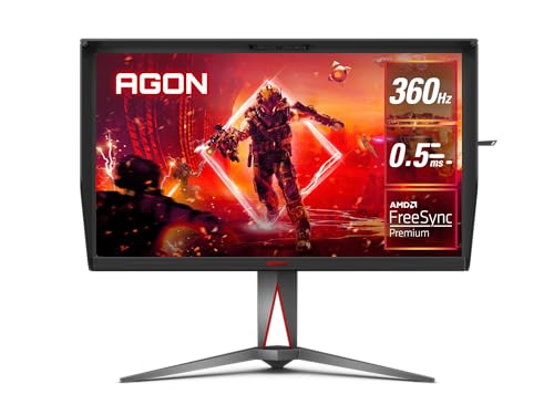 AOC AG275FS 27" Gaming Monitor - FHD, 360Hz Refresh Rate, 0.5ms Response Time, AMD FreeSync Premium, Height Adjustable, Frameless Design, DisplayHDR 400, Light FX, Fast IPS, USB Hub(3.2), Speakers
