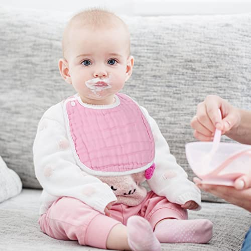 Loopeer 10 Pcs Snap Muslin Bibs Baby Bibs For Boy Girl Infants Newborns Bib Soft Snap Bibs For Teething Drooling (Colorful) #TOP4
