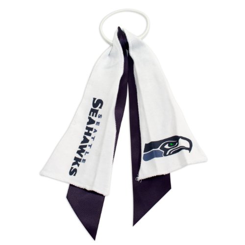 Littlearth Womens NFL Seattle Seahawks Ribbon Ponytail Holder, Team Color, One Size