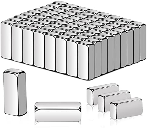 MIKEDE 80Pcs Strong Neodymium Magnets Bar, 12x5x3mm Heavy Duty Rare Earth Magnets Small Neodymium Magnets Strips Rectangular Magnets for Crafts, Refrigerator, Whiteboard, Tool Storage