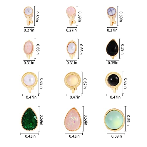 12 Pairs Clip On Earrings For Women Cute Bohemia Stud Earrings Hypoallergenic Fashion Non Piercing Clip On Earrings For Girls Mothers’ Day (Vintage) #TOP2
