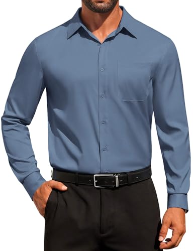Chemise habillée homme sans plis COOFANDY, vêtement business formel à boutons