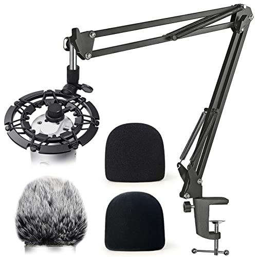 Blue Yeti Shock Mount Boom Scissor Arm Stand With 2 Foam Windscreen And Furry Windscreen Muff For Blue Yeti And Yeti Pro Microphone By Youshares #TOP22