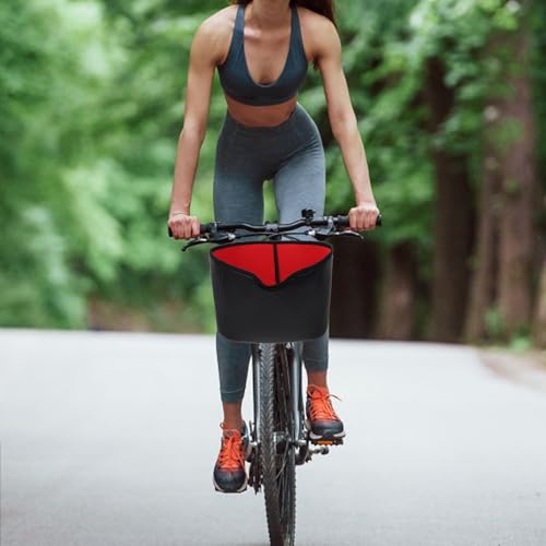 FOYTOKI Bike Basket Liner Waterproof Double-Layer PU Inner Bag Shockproof Bicycle Basket Liner for Electric Bike Storage Holder - Thumbnail 5