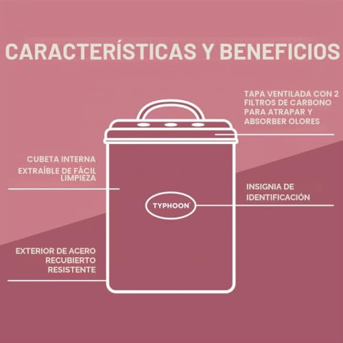 Cesta para compost de diseño Typhoon Otto acabado premium en color negro 5
