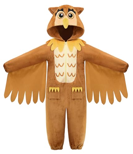 ReliBeauty Eulen Kostüm Kinder Faschingskostüm Tiere Onesie,130 ReliBeauty Eulen Kostüm Kinder Faschingskostüm Tiere Onesie,130