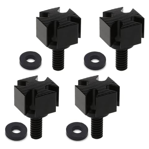 KOAUTO 4 Pcs Motorcycle 6mm Aluminum 1/4'' Seat Cross Screw Bolt for Harley Davidson Sportster Softail Dyna Street Glide 1996-2015 Pack (Black) Cover