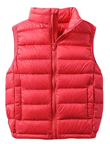 Sk Studio Boys Girls Lightweight Down Vest Winter Sleeveless Puffer Jacket For Kid Red, 9-10 Years #TOP8