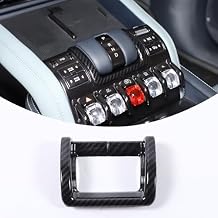 Car ABS Control Gears Shift Panel Protective Trim Frame Compatible with Denza B5 Denza B8 BYD Shark 2023 2024 2025+ Gears Shift Cup Holder Trim Frame Accessories Black Carbon Fiber
