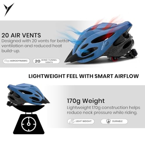 Image of Jaspo Robust Plus Cycling and Skating Helmet for Kids & Adults | 170g Lightweight & Adjustable |Sports Helmet | Quick-Release Buckle & Padded Chin Strap | Ideal for Cycling, Skating & Outdoor Use