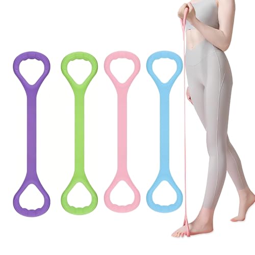Image of 4 Colors Elastic Resistance Bands, Portable Home Gym Equipment for Shoulder and Back Training