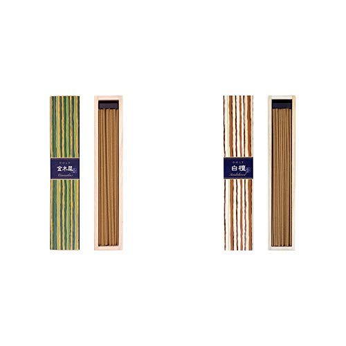 【セット買い】かゆらぎ 金木犀(きんもくせい) & 日本香堂 かゆらぎ 白檀 香立付 単品 40本入