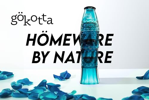 Gökotta Set of 4 | Handmade Stacking Koi Carp Fish Drinking Glasses | Natural Blue Glass Tumblers | Retro Fun Quirky Gift Present | Dinner Party Cocktail Water Juice Coffee Mugs Cups | 4PCS 250ml by Gökotta - Image 2