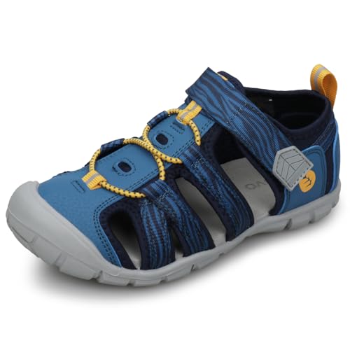 Image of UOVO Kids Closed Toe Sandals for Boys Girls Adjustable Walking Hiking Sports Summer Shoes Boys Sandals Blue Size 11.5UK(30EU) Little Kid