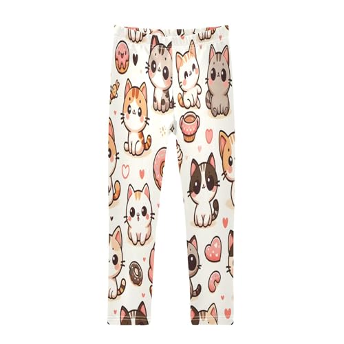 Toddler Girls Leggings Printed Yoga Pants Leggings Ice Cream Cat for Kids