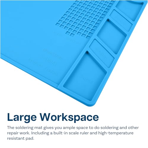 Miniatura 4 de Mmobiel Esterilla De Reparación Y Soldadura De Silicona 55 X 35 Cm Esterilla De Silicona Resistente Al Calor Hasta 500 C Alfombrilla De Banco De Trabajo Para Trabajos De Soldadura, Teléfonos