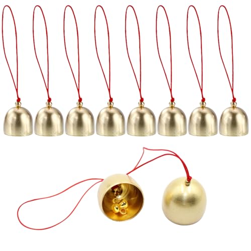 Cascabeles Pequeños, Cascabeles Navidad, Cascabeles de Cobre, Campanillas de Metal, Jingle Bells Campanilla, Mini Campanilla de Bronce, Campanas Doradas para Navidad, Campana Arbol Navidad, 10 Pcs