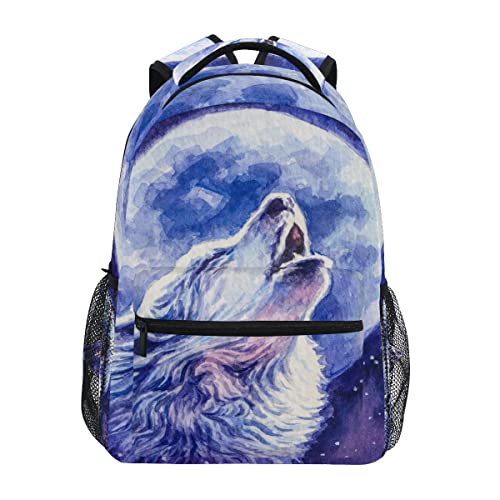 Mochila escolar de lobo para adolescentes ideal en clases, excursiones y días de camping
