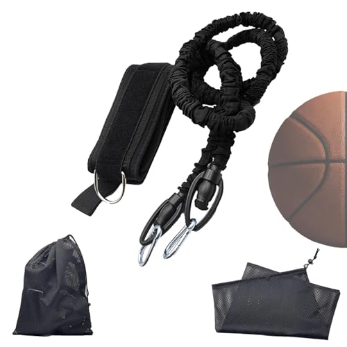 Hxszk Zone Defense Resistance Bands Training Kit - Basketball Defense Bands for Agility, Team Training and Athletic Training, Unisex, 6.5 FT-15 FT Adjustable (Black, Nylon), 1 Set
