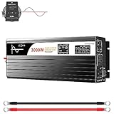 xijia DC 12 V AC 120 V 60 Hz Onda Senoidal Pura 3000 W Inversor de Energia Solar Com Interruptor Remoto e Partida Suave Para Casa DC12V (faixa 10V-15V) 3000W Preto (120V CA, 12V CC)
