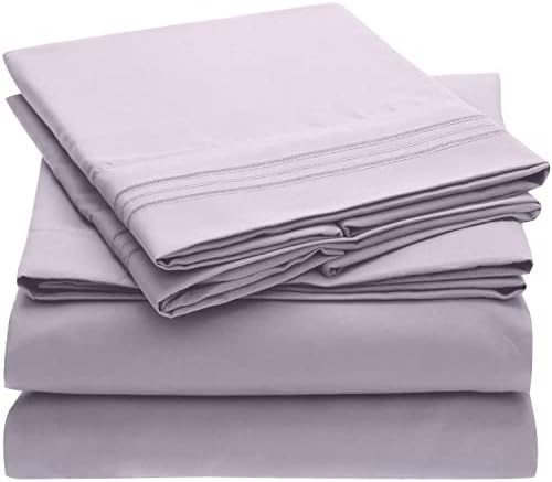 Mellanni Queen Sheet Set - Hotel Luxury 1800 Bedding Sheets & Pillowcases - Extra Soft Cooling Bed Sheets - Deep Pocket up to 16 inch Mattress - Wrinkle, Fade, Stain Resistant - 4 Piece (Queen, White)