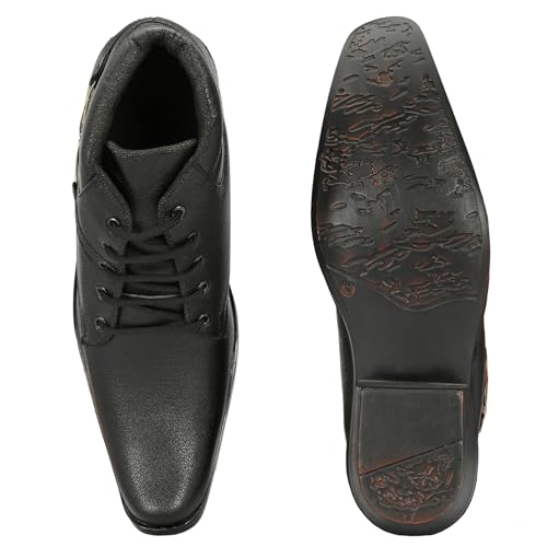 Image of Karaddi mens Mid Top Formal Boot Lace-up Shoes Aa098 Ankle Boot