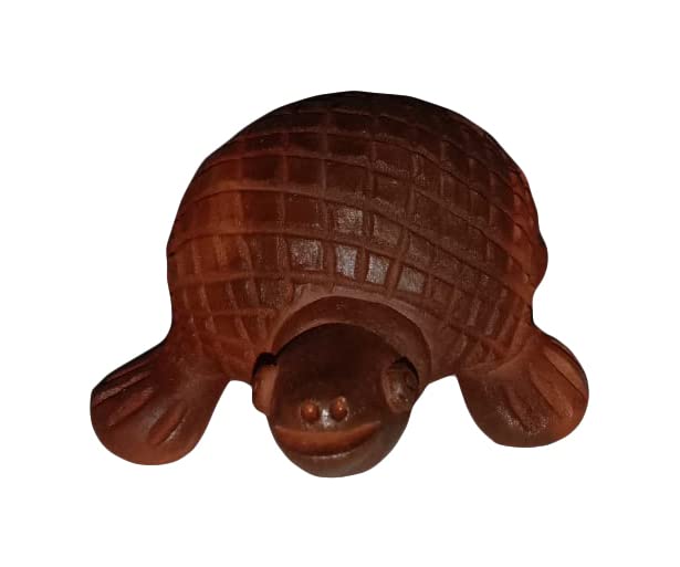 MAA RATNESWARI Producer Group Handmade Terracotta Turtle (10 cm x 7 cm x 6 cm, Brown)