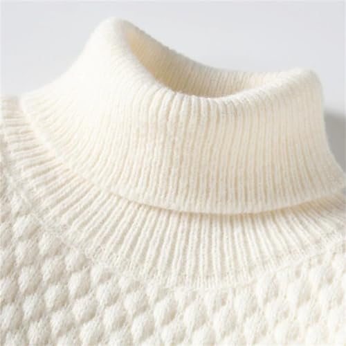Men Turtleneck Knit Sweater Slim Fit Pullovers Clothing Men Solid Color Plaid Sweaters3