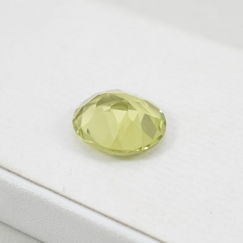 Péridot de laboratoire 6x4mm gemme ovale fabrication de bijoux bague - 4